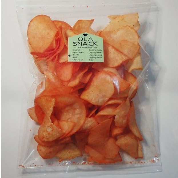 

keripik kentang balado - ola snack medan - cemilan premium