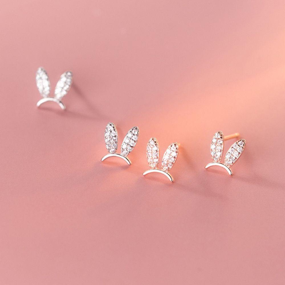 MXBEAUTY Women Stud Earrings Pernikahan Manis Trendi Untuk Grils Telinga Kelinci Temperamen Anting Drop Kecil