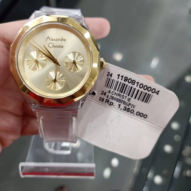 JAM TANGAN WANITA ALEXANDRE CHRISTIE 2808 AC2808 WHITE ROSEGOLD