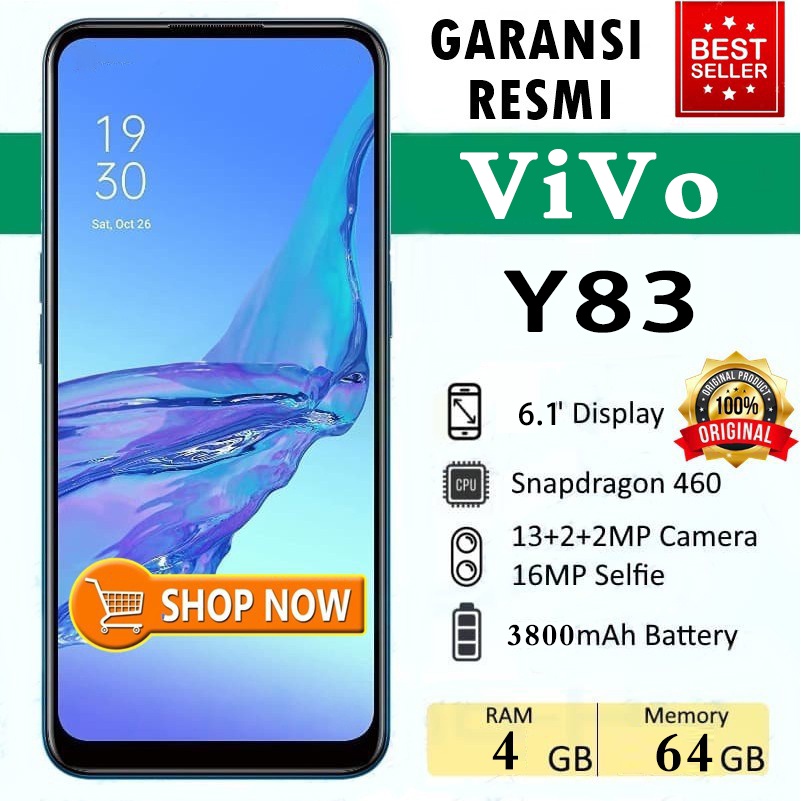 【Bisa cod】100%Ori Vivo Y83 Ram 6Gb+128GB 6.22inci HP Internal  Garansi 1 Tahun