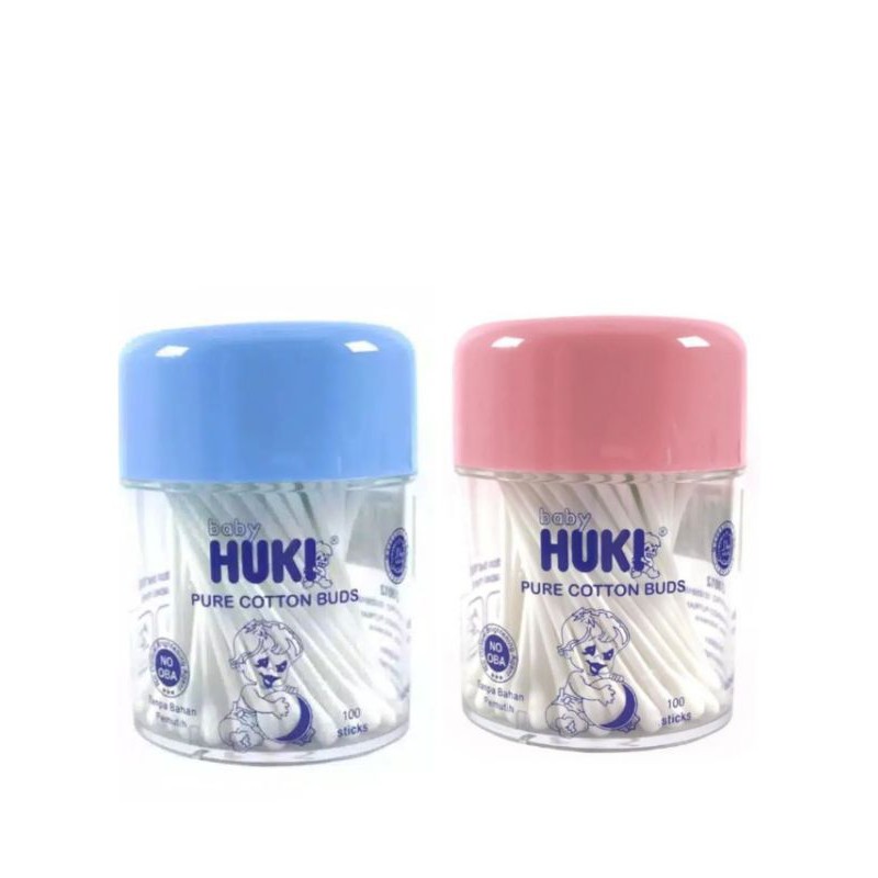 Baby Huki Cotton buds Pot dewasa 100 stick