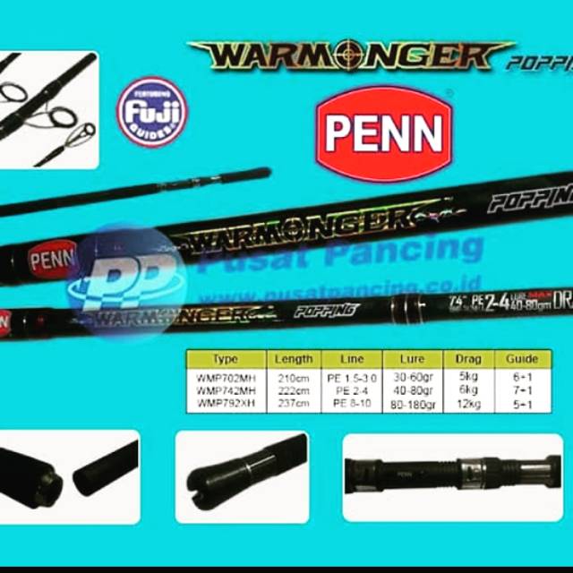 Penn warnonger popping rod PE 2-4