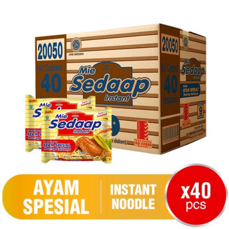 

Sedap mie instan ayam spesial 69 gr 1 dus isi 40 pcs