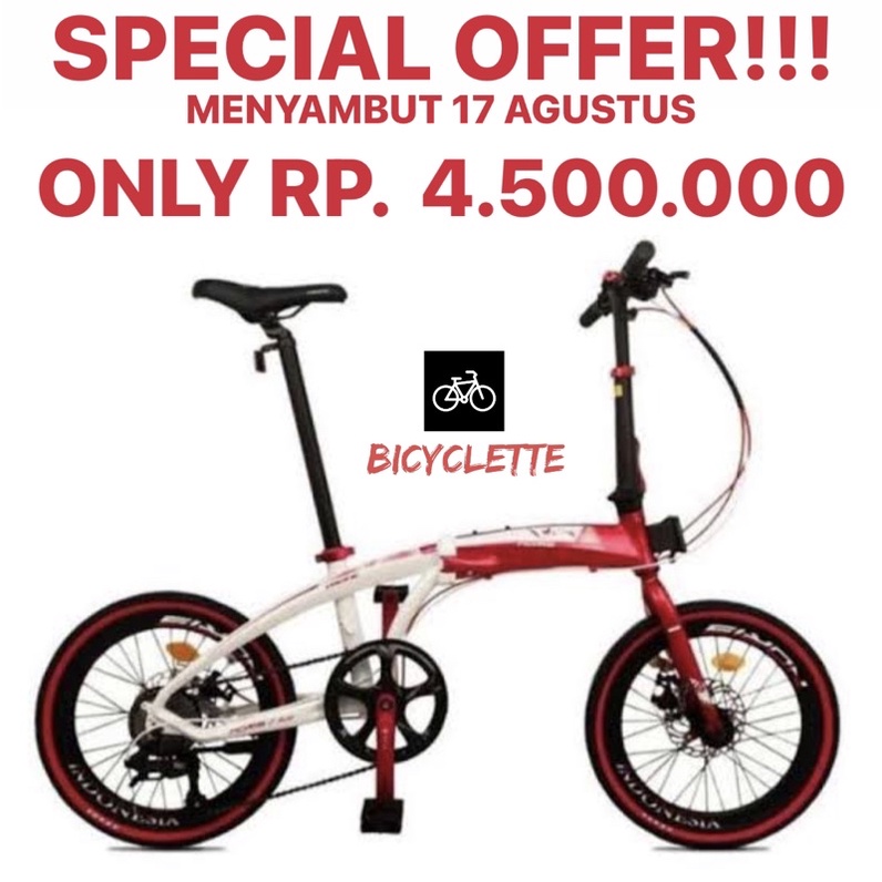 SEPEDA LIPAT PACIFIC NORIS 2.0 INDONESIA MERAH PUTIH 17 AGUSTUS