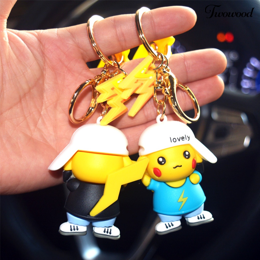 Gantungan Kunci Karakter Kartun Anime Pikachu Portable Untuk Dekorasi Tas Handbag