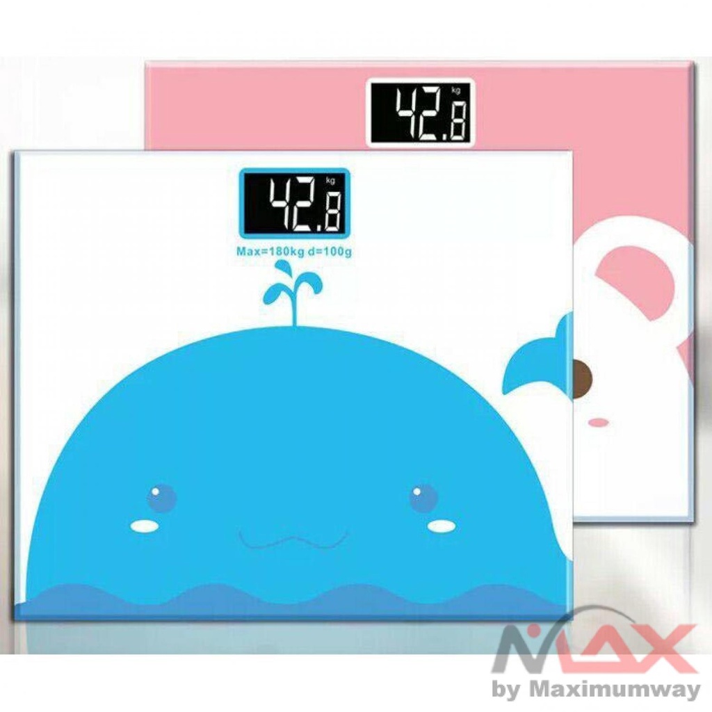 Timbangan Badan Mini Digital Kartun 180Kg Pengukur Berat Badan elektrik Indikator scale LCD monitor