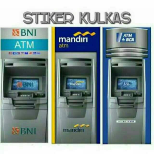 Stiker kulkas 2pintu motif ATM.