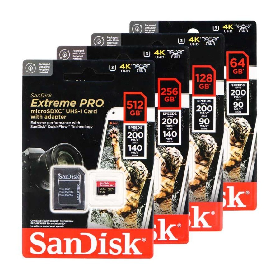 Microsdxc Extreme Pro V30 A2 U3 4k (200mb/S) Sdqxc 256GB - SDSQXCD-256