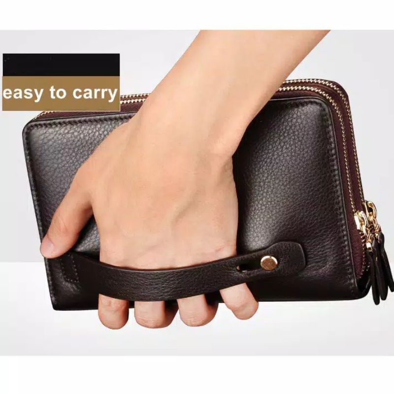 Handbag Clutch Tenteng Kulit Pria/wanita Produk Dalam Negri