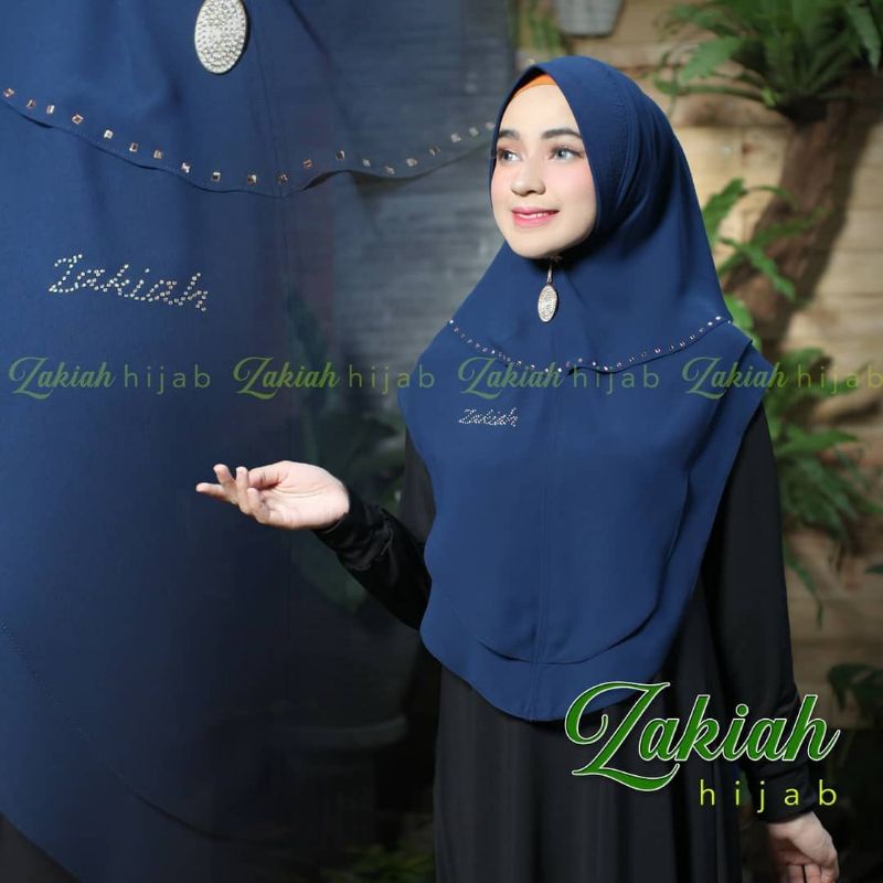 Jilbab Khimar Jumbo Ceruty Babydoll/ Hijab Pet Antem/ instan Bergo Syari Payet Blink Premium Ori Zakiah