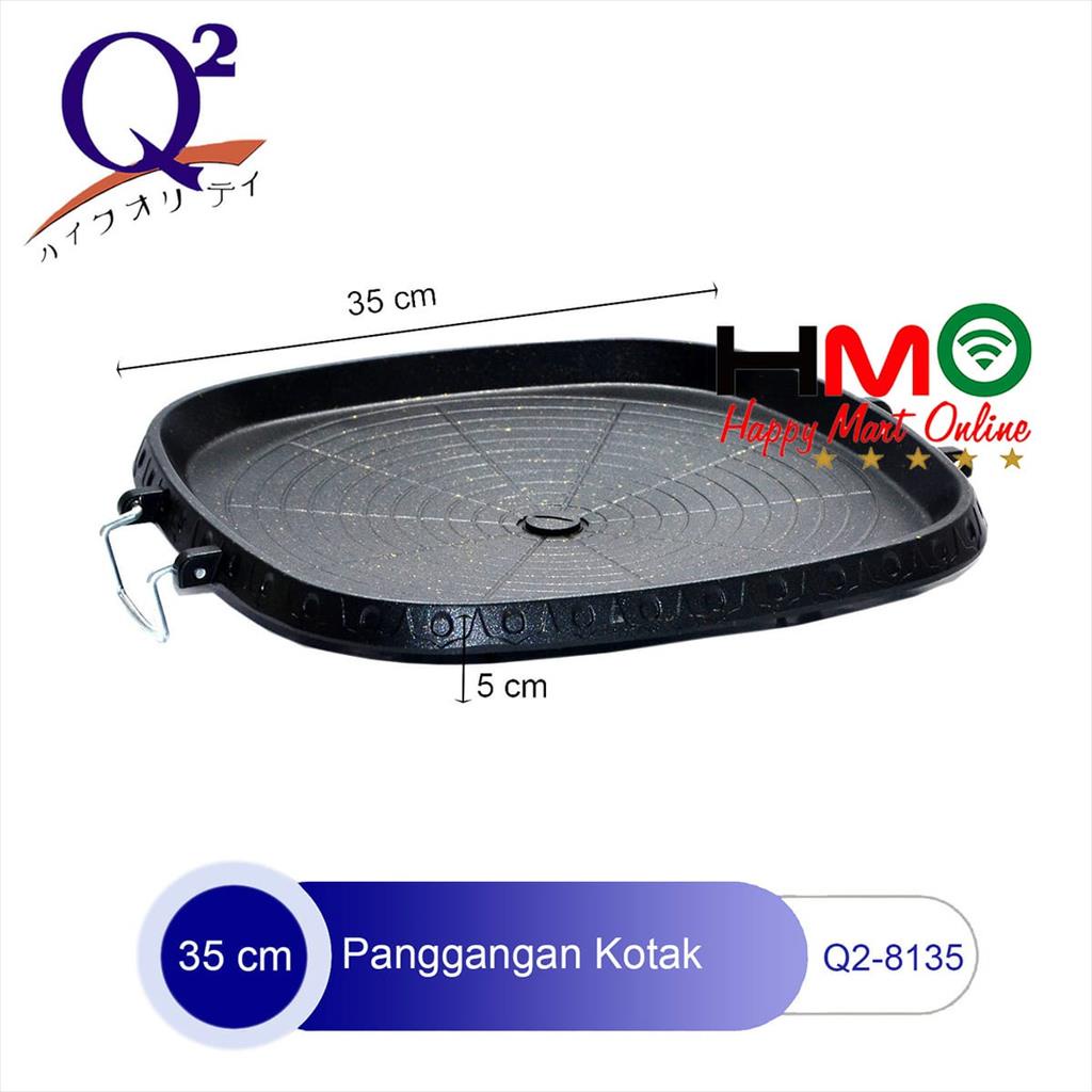 [Jt] Alat Panggang Bbq Kotak Korea Grill Pan Q2-8135 35Cm Grill Pan Q2