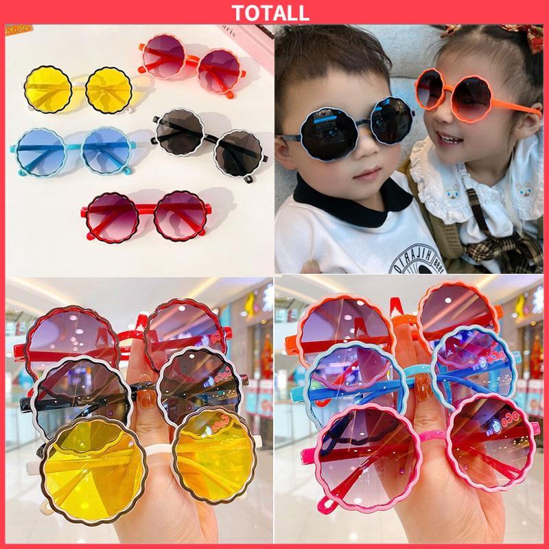 COD Kacamata Anak New Trend Fashion Anak Terbaru Bulat Kaca mata Hitam Motif UV protection High Quality Import Kacamata Fashion-Totall