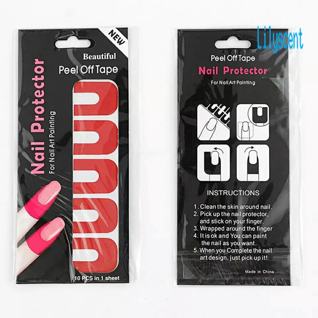 Lily Tape Peel Off Bentuk U Anti Tumpah Sekali Pakai Untuk Pelindung Kutek Wanita