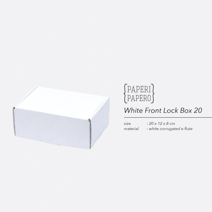 

Yang Dicari] White Front Lock Box - Boks Putih Packaging Hampers (20X12X8 Cm)