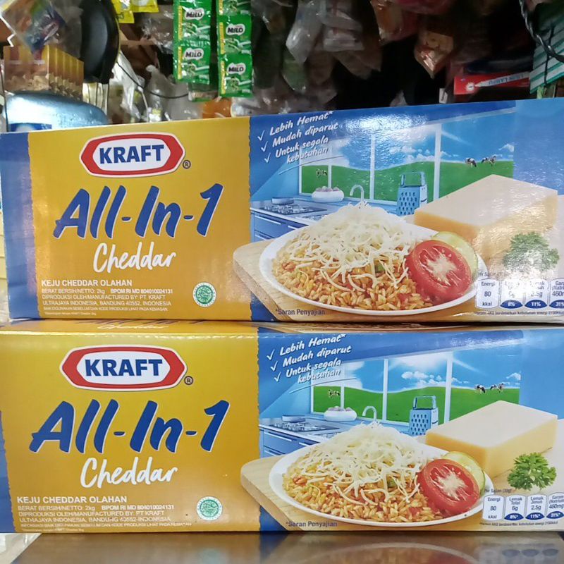 

Keju Kraft Cheddar All In 1 2kg