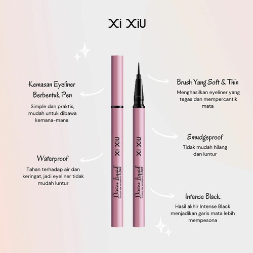 XI XIU Eyeliner Black Casing Black KUAS | Divine Liquid Eyeliner KUAS | c | XIXIU Eyeliner | Eyeliner Pen Stamp