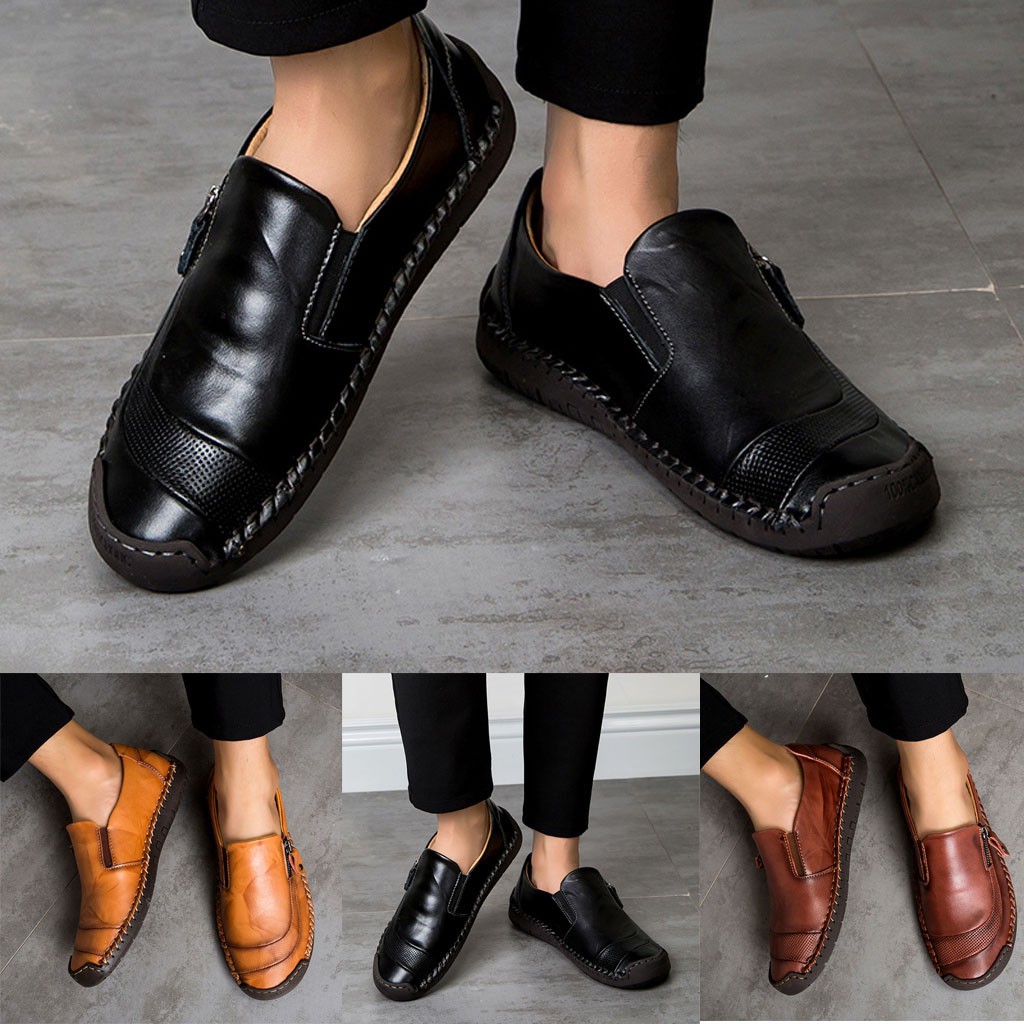 round toe slip on shoes