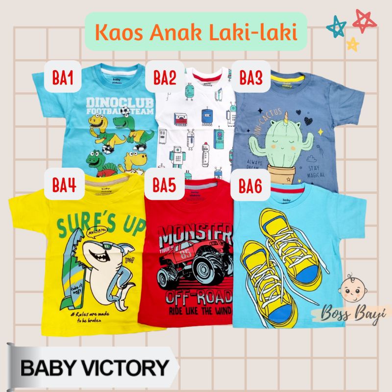 BABY VICTORY - Kaos Anak Laki-Laki / Perempuan Lengan Pendek 1,2,3 tahun Group A