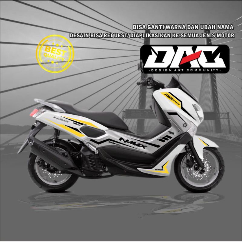 Sticker Decal full body NMAX grafis putih