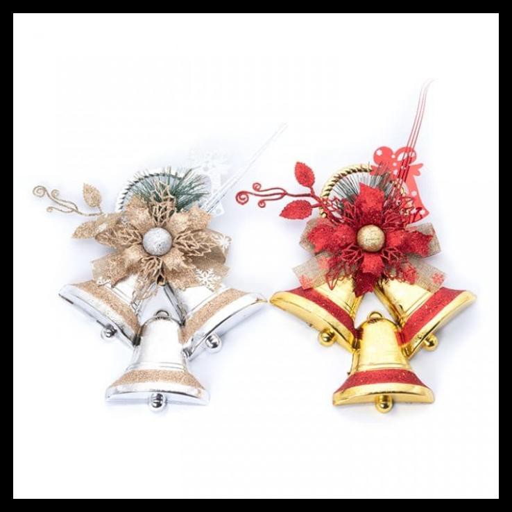 

Hiasan Bell Merry Christmas Pipih Silver / Merah - Dekorasi Natal