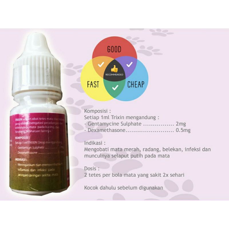 TRIXIN DROP - Obat Tetes Mata Hidung Kucing Cat Kitten Anti Infeksi Iritasi Mata