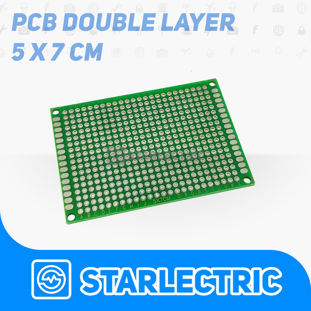 PCB lubang Double Layer Trough Hole 5x7 cm PCB Dua Sisi