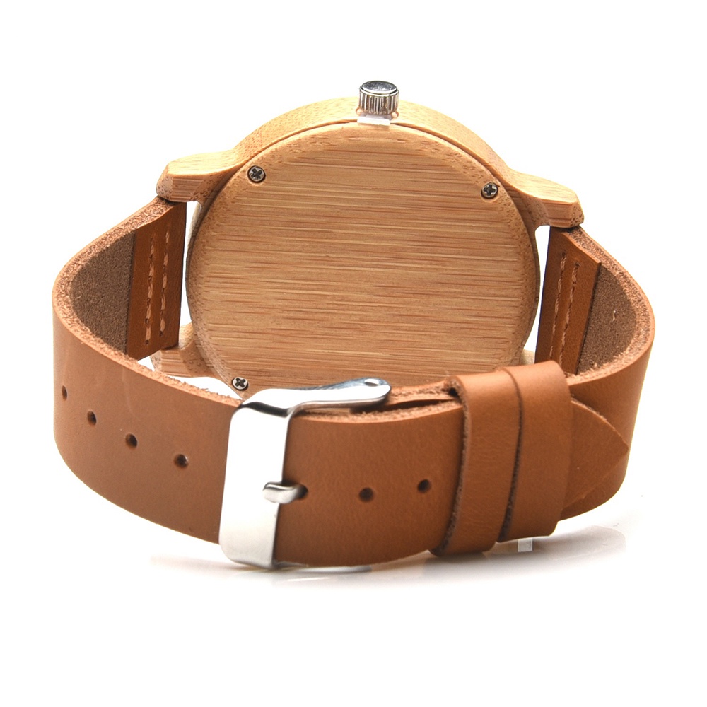 Jam Tangan Bambu Analog Pria - A09 - Brown