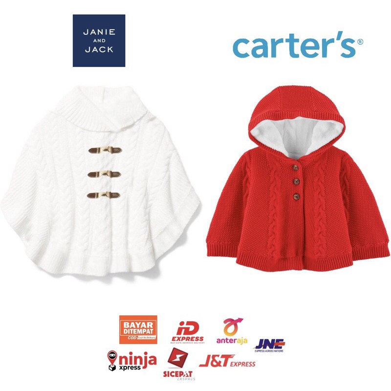 [3 BULAN-4 TAHUN] CAPE CARTERS/CAPE JANIE AND JACK/ATASAN ANAK PEREMPUAN MEWAH BRANDED