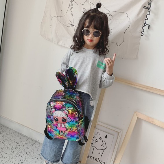 Tas Ransel Sekolah Anak Karakter LOL Blink LED Telinga