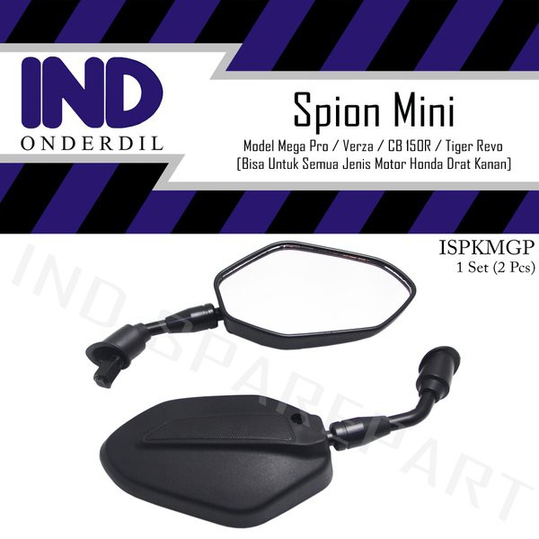 Spion-Kaca-Cermin Kiri-Kanan Mini-Kecil Honda Mega Pro & Verza & CB150R & Tiger Revo-New & Beat &