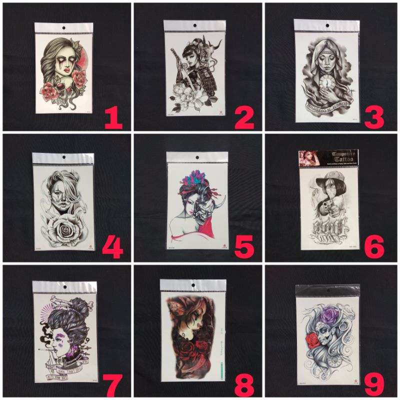 TATTO TEMPORARY GAMBAR WANITA /TATTO TEMPORER CEWEK / TATTO SEMENTARA /STIKER TATO