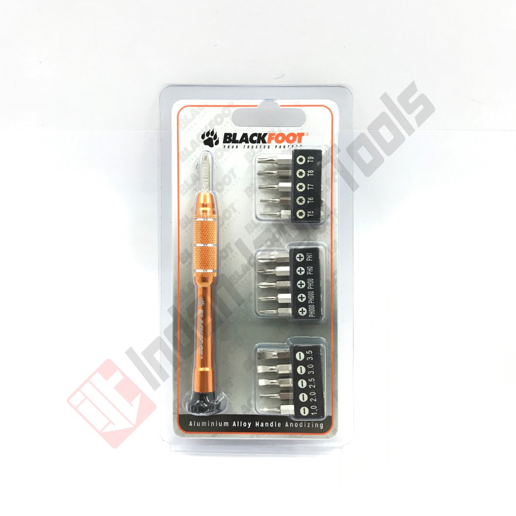 BLACKFOOT Obeng Presisi HP Set 17 pcs - Obeng Alumunium Elektronik Arloji Jam