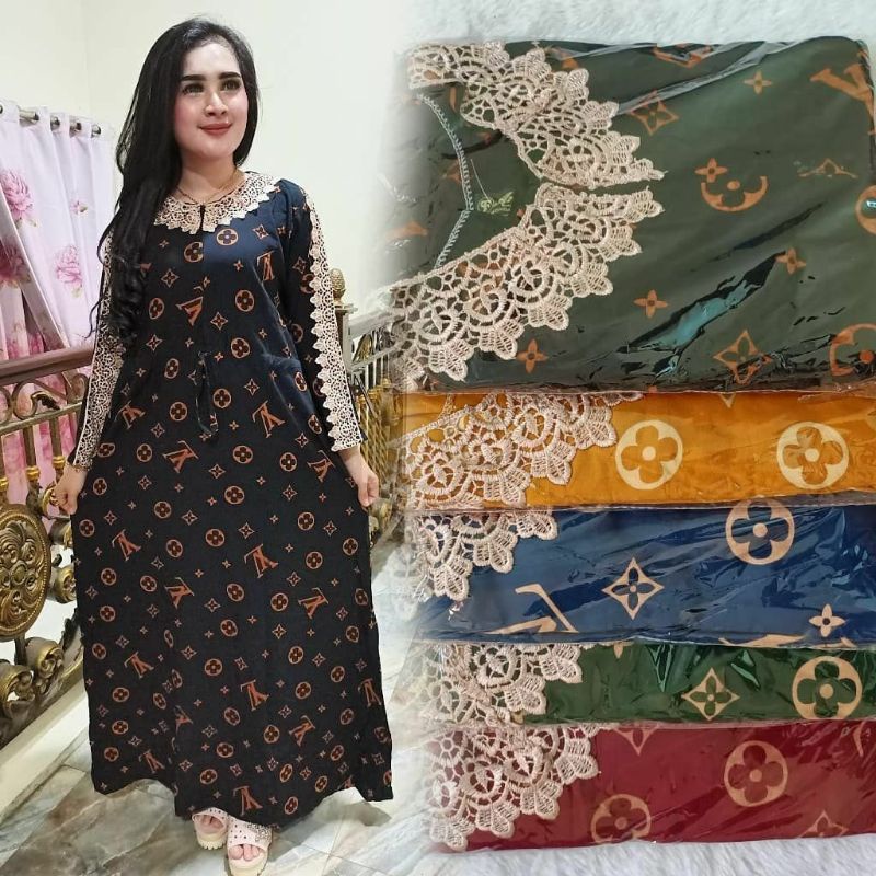 DLUSIA KUPU LONGDRESS RENDA MOTIF DASTER BUSUI LENGAN PANJANG WANITA