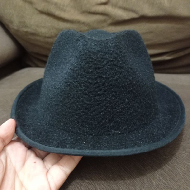TOPI FEDORA ANAK HITAM PRELOVED