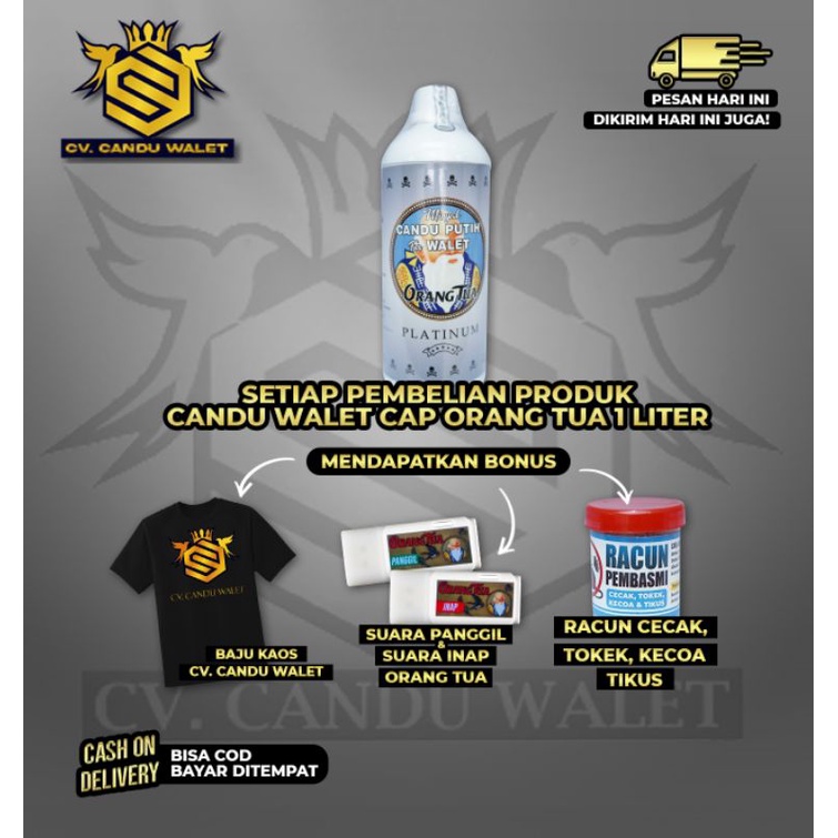 Gratis ongkir (COD) Minyak Candu Walet Platinum 1 Liter dijamin Asli