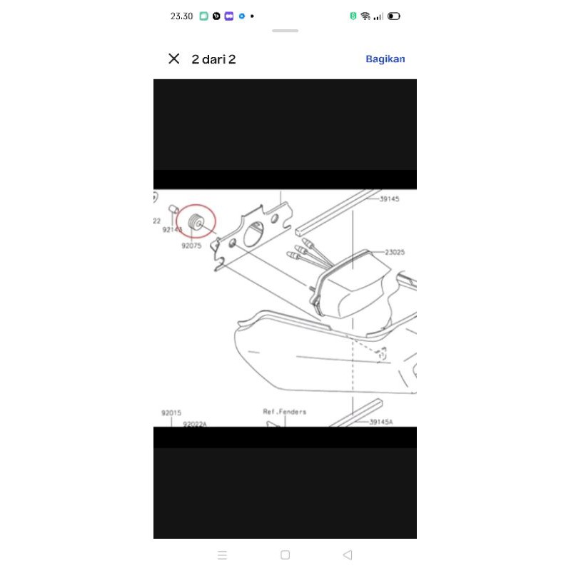 KARET DUDUKAN LAMPU BELAKANG KAWASAKI NINJA R NINJA RR UKURAN 10X24X12