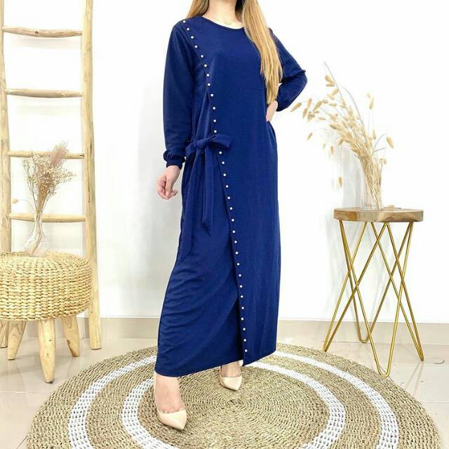 Gamis Rompi Mutiara | gamis polos | gamis basic | gamis simpel