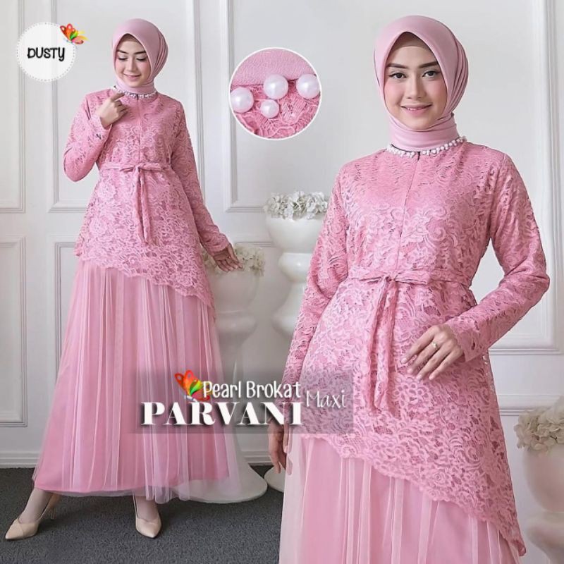 Gamis syari brokat renda gamis butiq mewah pesta premium terbaru baju lebaran 2021 promo murah