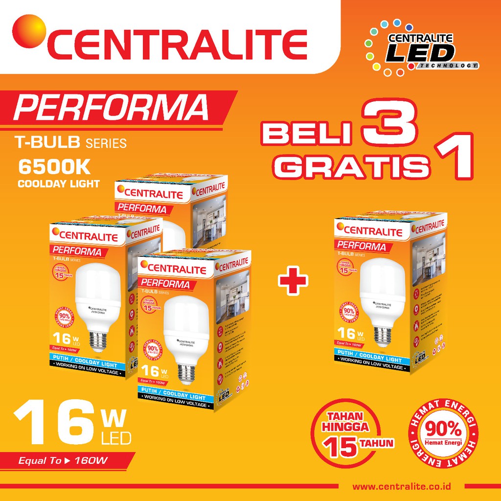 Paket 16W CD Isi 4 Pcs CTL Performa Lampu Led Capsule 16W CD Putih / Paket Bundling Lampu Led