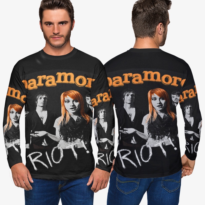 Kaos Pria Paramore Riot Tshirt Bahan Polyester Jersey Casual Style Fashionable Unisex Tees