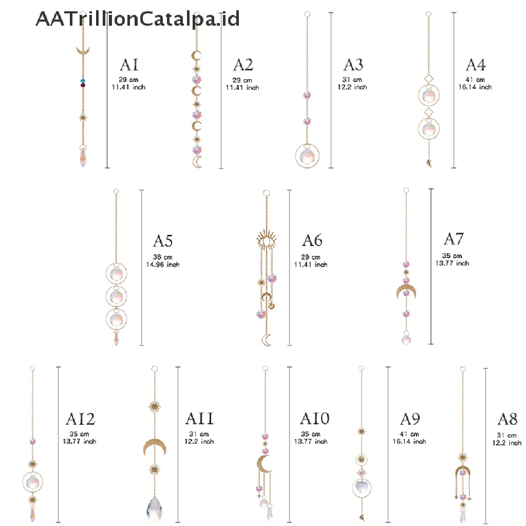 (AATrillionCatalpa) Alat Penangkap Cahaya Matahari Kristal Prisma Pelangi Diy