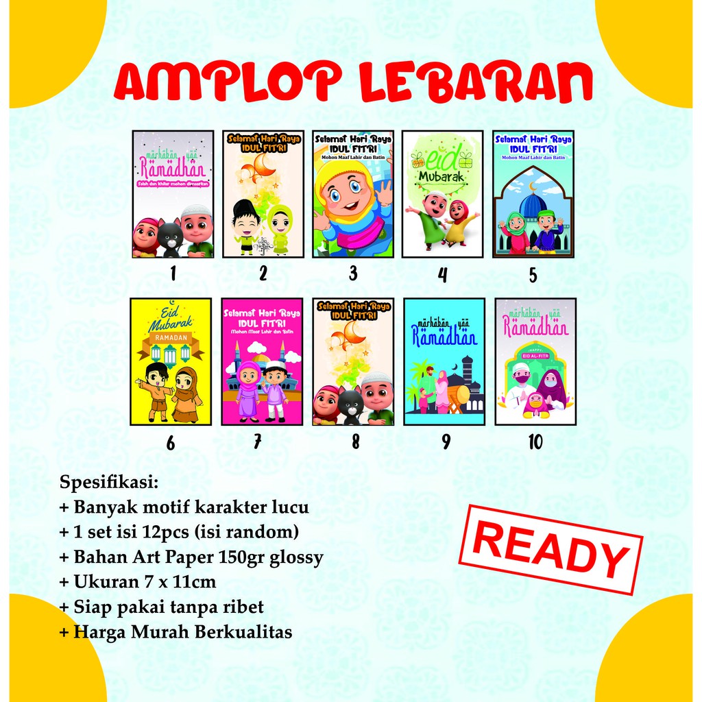 

Amplop Lebaran Murah / Angpao Lebaran / Amplop ramadhan / motif lucu / karakter anak