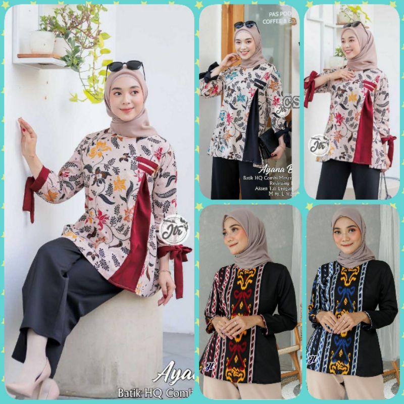 BAJU BATIK WANITA MODERN MONALISA GENES M,L,XL asli PEKALONGAN