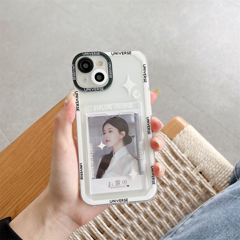 Casing Soft Case iPhone 14 13 12 Pro MAX 11 X XR XS MAX 7 8 Plus Motif Bintang Transparan