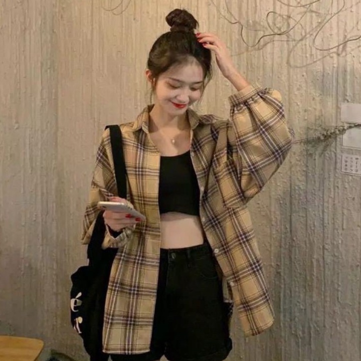 FDM-RR- KEMEJA OSLIN OVERSIZE WANITA / KEMEJA WANITA-CREM