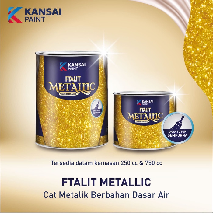 

kayucat- cat emas ftalit metallic water base 250cc -cat kayu