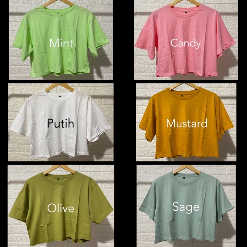 CROP TOP OVERSIZED TEE POLOS COTTON COMBED 30S ADEM ABG ATASAN MURAH MODELLANO