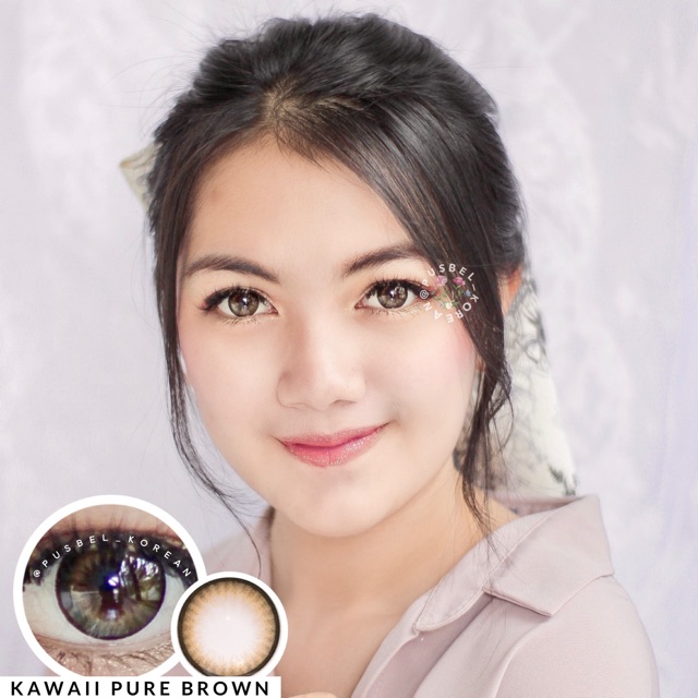 Kawaii pure brown &amp; gray grey softlens silicone hydrogel original korea