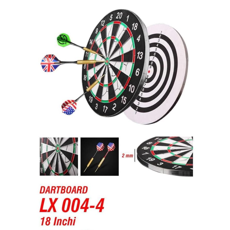 Papan Dart Board Game Pro Safety Panah Dinding 2 Mode 46cm 18 Inch 4-4