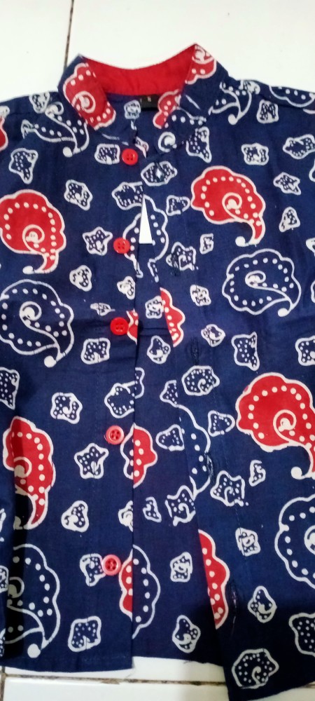 Kemeja Batik Anak Navy Series By Rayhan Batik